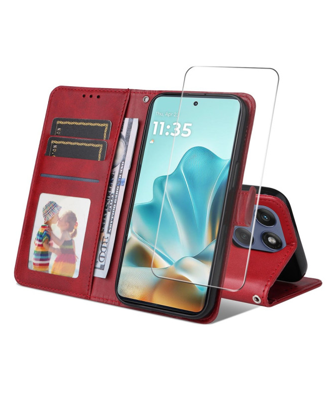 Housse Motorola Edge 60 / 60 Fusion Portefeuille avec Verre Trempé