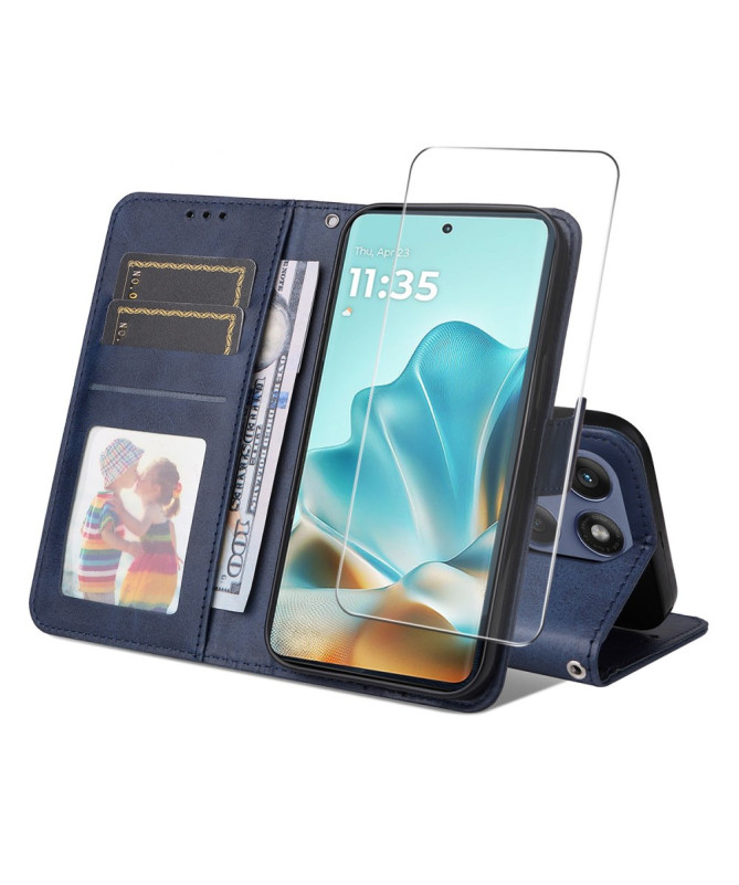 Housse Motorola Edge 60 / 60 Fusion Portefeuille avec Verre Trempé