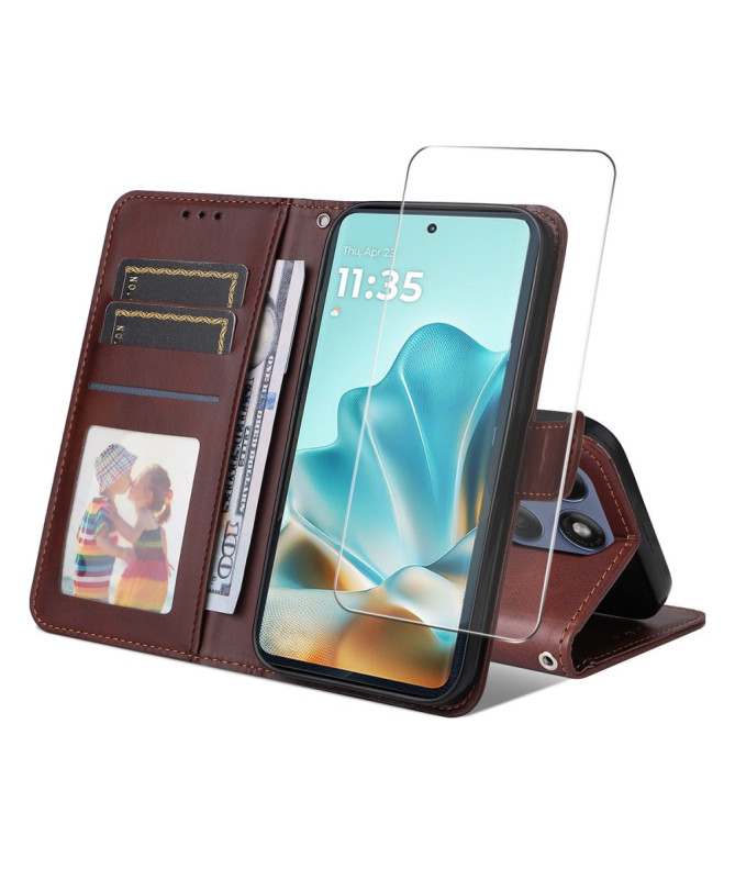 Housse Motorola Edge 60 / 60 Fusion Portefeuille avec Verre Trempé