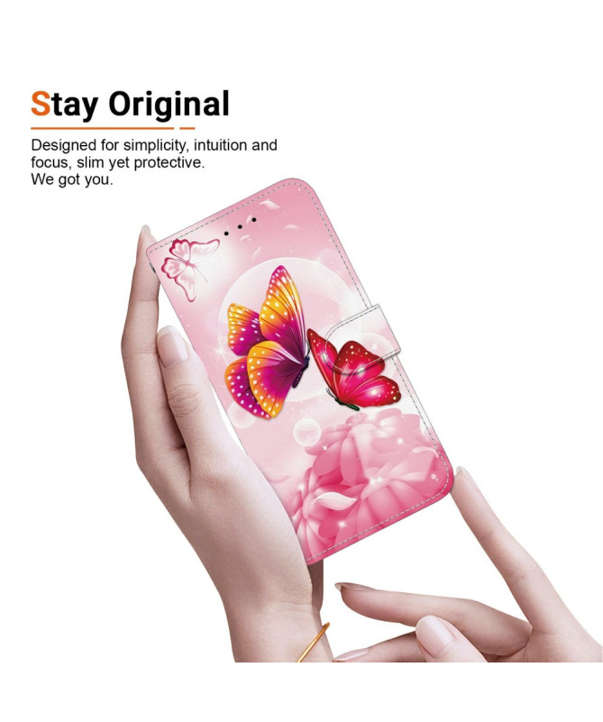 Housse Motorola Edge 60 / 60 Fusion Envol Rose | Design Papillon