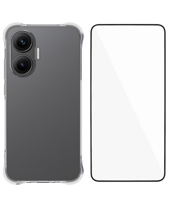 Pack Poco F7 Coque Transparente + Verre Trempé