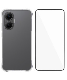 Pack Poco F7 Coque Transparente + Verre Trempé
