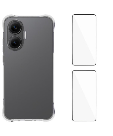 Protection Poco F7 : Coque TPU + Duo Verres Trempés