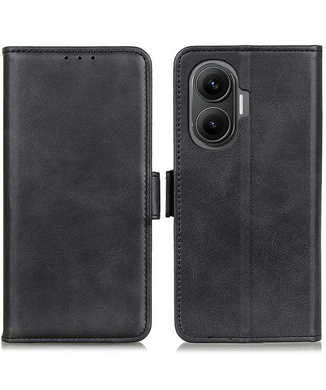 Étui Poco F7 portefeuille revêtement simili cuir mat