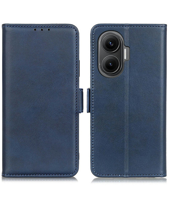 Étui Poco F7 portefeuille revêtement simili cuir mat