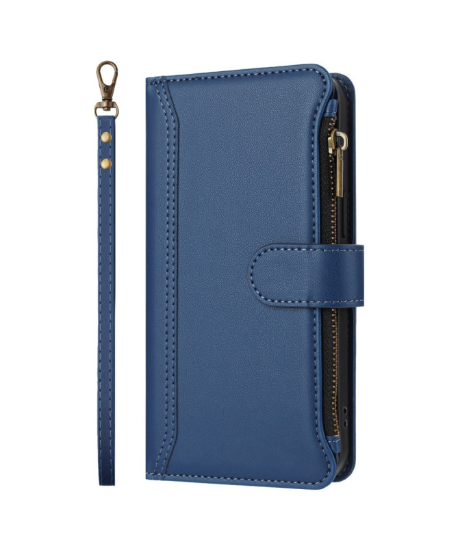 Housse Motorola Edge 60 Pro portefeuille zippée 9 cartes et support