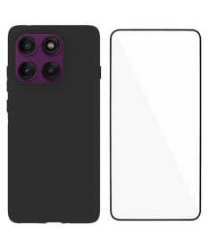 Motorola Edge 60 Pro | Coque Noire Mat avec Verre Trempé
