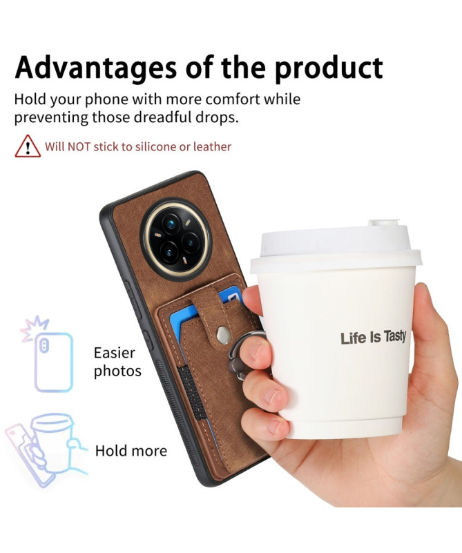ORSO | Coque Realme 14 Pro Plus 5G avec porte-cartes et anneau