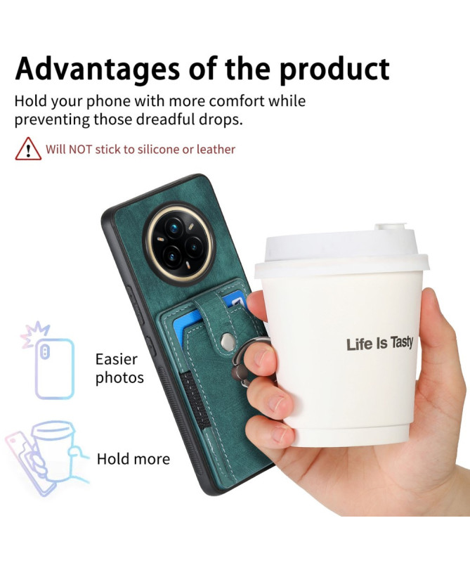 ORSO | Coque Realme 14 Pro Plus 5G avec porte-cartes et anneau