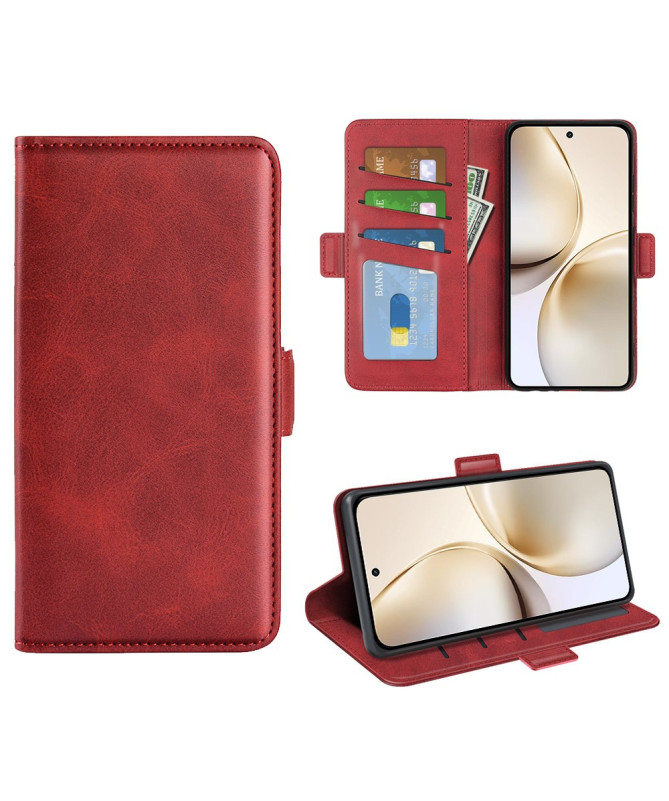 Étui Realme 14 Pro Plus 5G portefeuille revêtement simili cuir mat