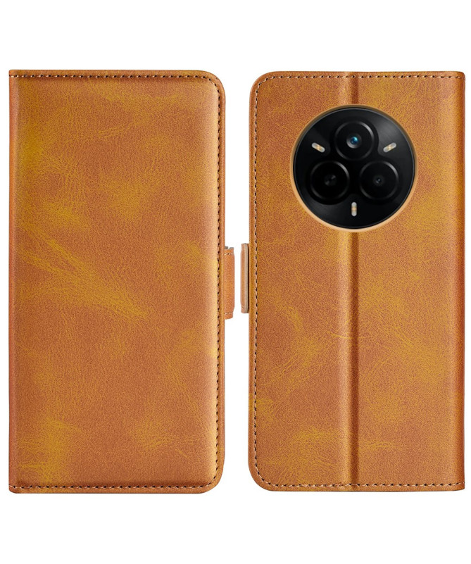 Étui Realme 14 Pro Plus 5G portefeuille revêtement simili cuir mat