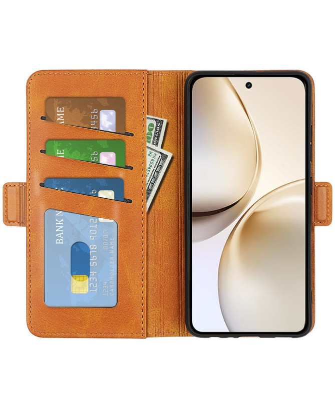 Étui Realme 14 Pro Plus 5G portefeuille revêtement simili cuir mat