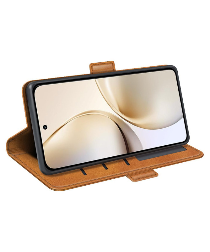 Étui Realme 14 Pro Plus 5G portefeuille revêtement simili cuir mat