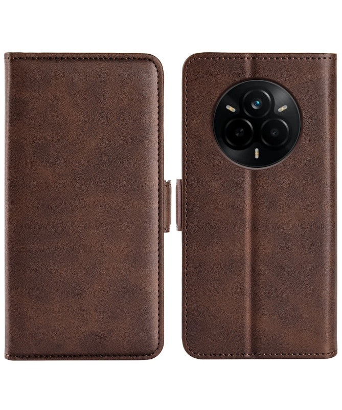 Étui Realme 14 Pro Plus 5G portefeuille revêtement simili cuir mat