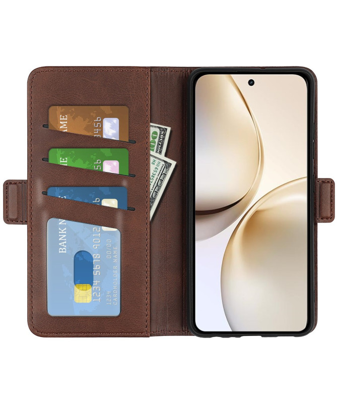 Étui Realme 14 Pro Plus 5G portefeuille revêtement simili cuir mat