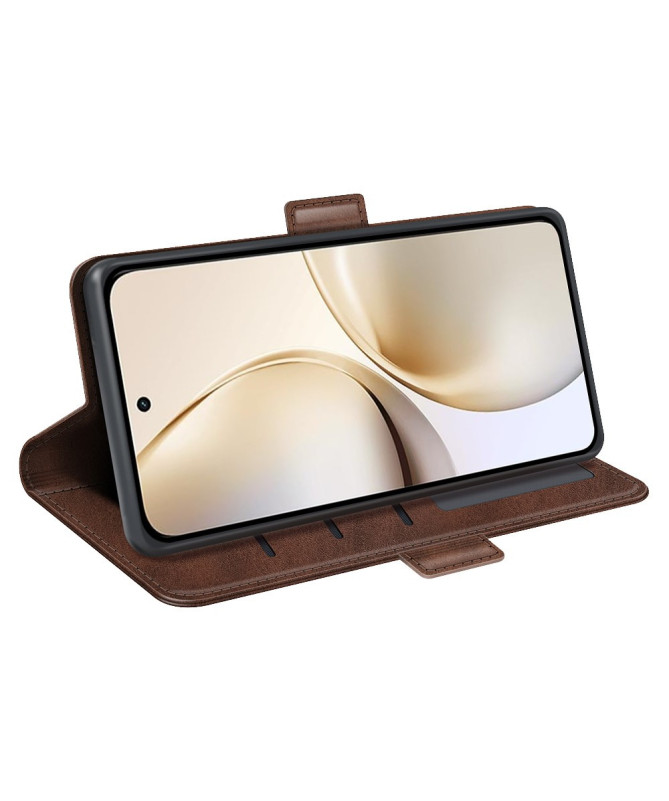 Étui Realme 14 Pro Plus 5G portefeuille revêtement simili cuir mat