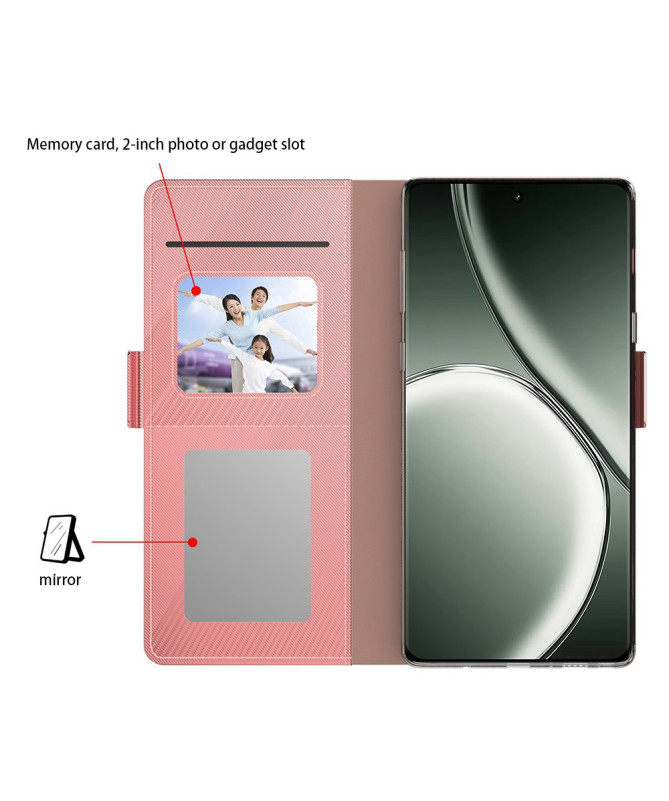 Housse Realme 14 Pro Plus 5G premium porte cartes avec miroir