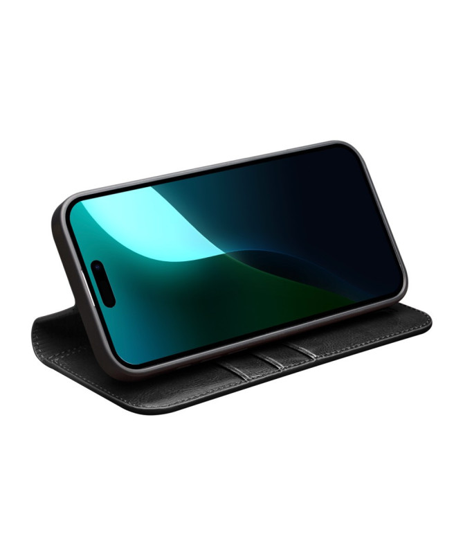 Housse iPhone 16 Plus fait main en cuir véritable