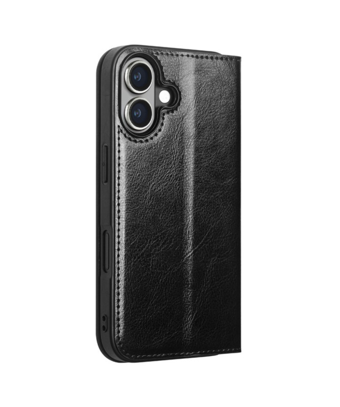 Housse iPhone 16 Plus fait main en cuir véritable