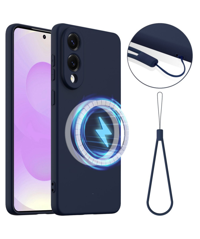 Coque Samsung Galaxy S25 Edge Silicone Liquide MagSafe, Lanière