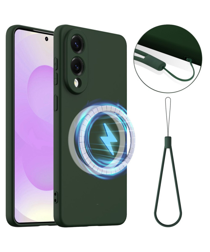 Coque Samsung Galaxy S25 Edge Silicone Liquide MagSafe, Lanière