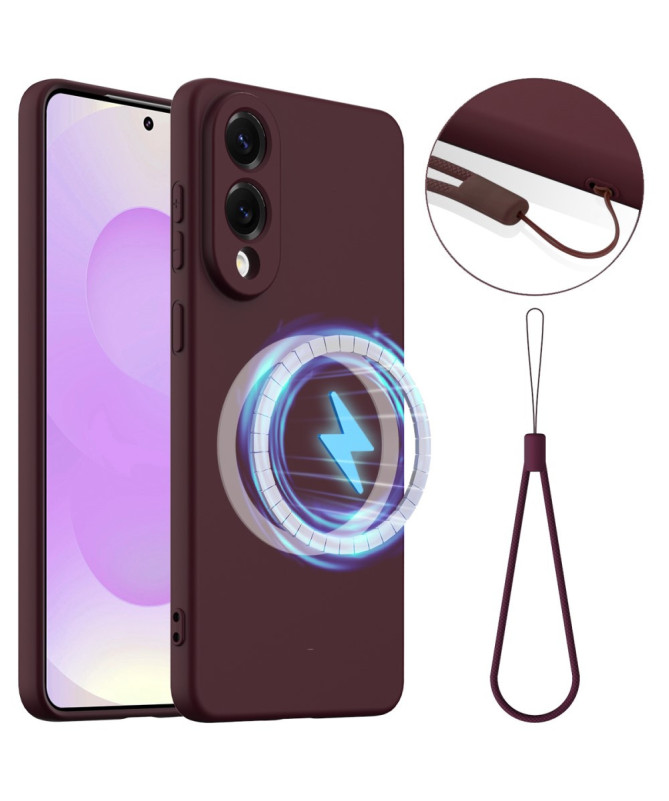 Coque Samsung Galaxy S25 Edge Silicone Liquide MagSafe, Lanière