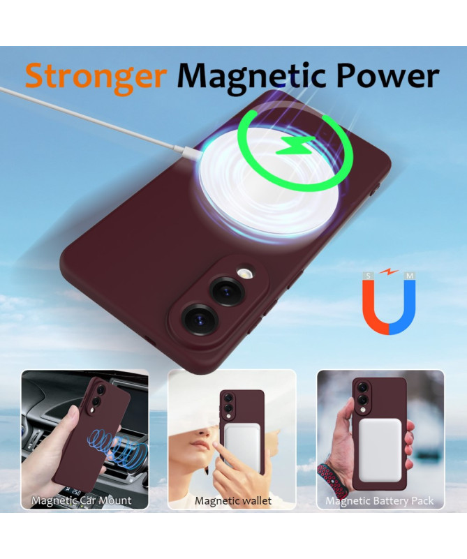 Coque Samsung Galaxy S25 Edge Silicone Liquide MagSafe, Lanière