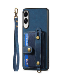Coque Samsung Galaxy S25 Edge rétro, porte-cartes et sangle support