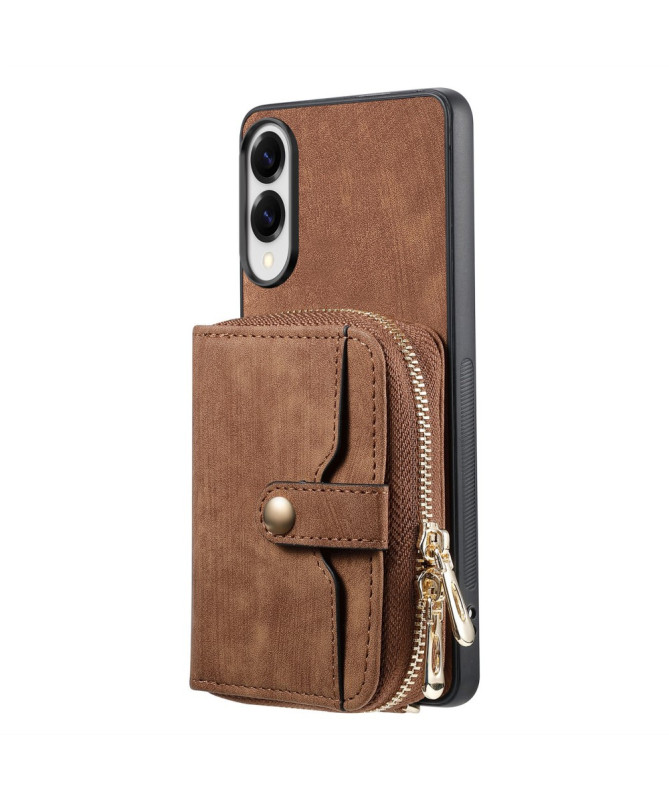 Coque Samsung Galaxy S25 Edge à sangle, fermeture zippée et porte-cart