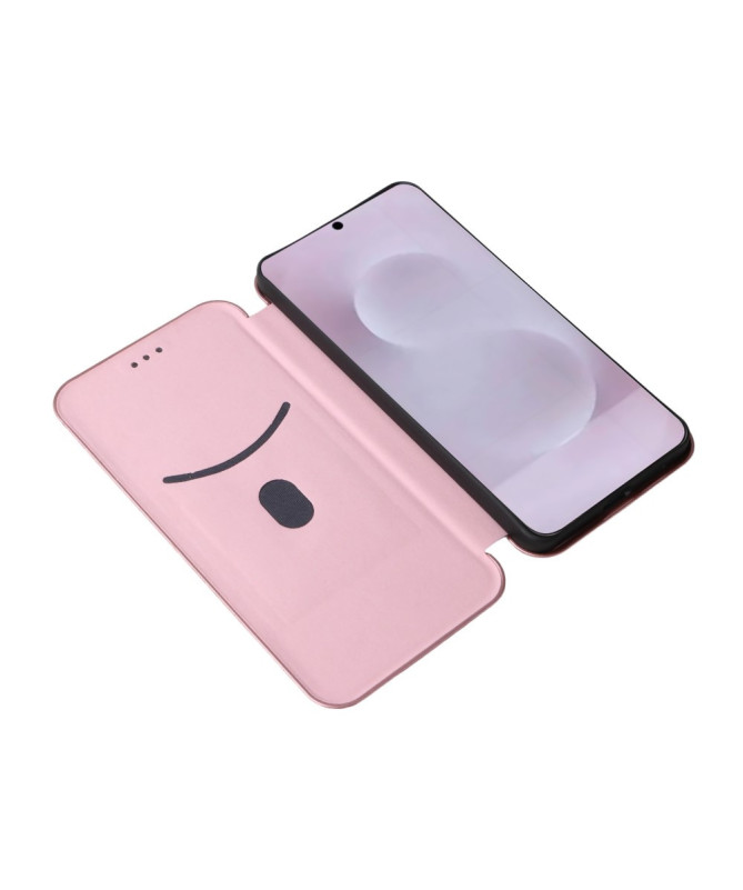 Flip Cover Samsung Galaxy S25 Edge design fibre de carbone