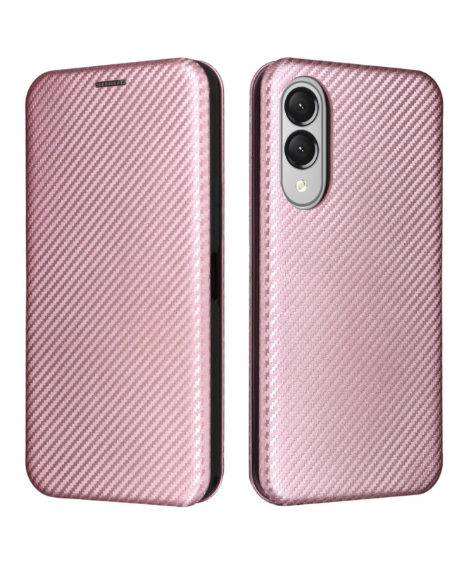 Flip Cover Samsung Galaxy S25 Edge design fibre de carbone