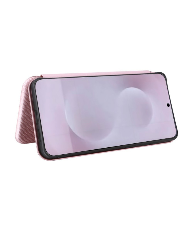 Flip Cover Samsung Galaxy S25 Edge design fibre de carbone
