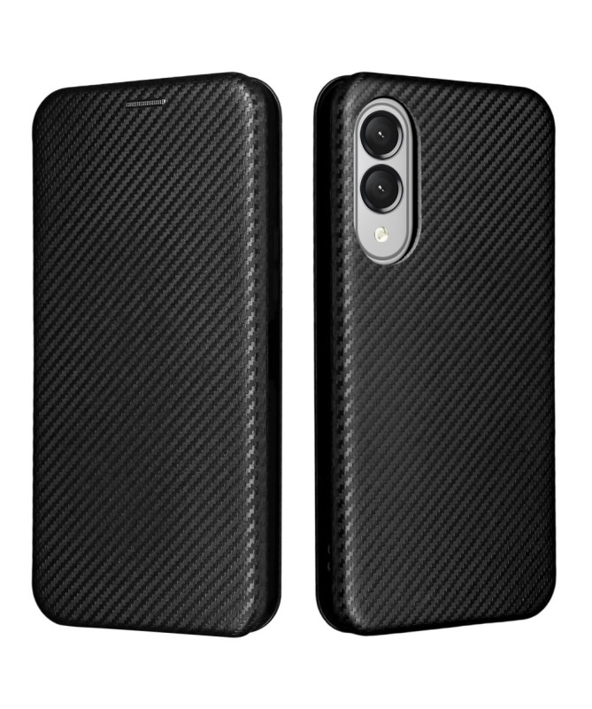 Flip Cover Samsung Galaxy S25 Edge design fibre de carbone