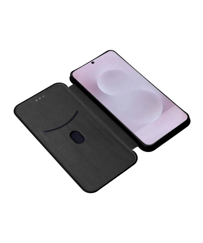 Flip Cover Samsung Galaxy S25 Edge design fibre de carbone