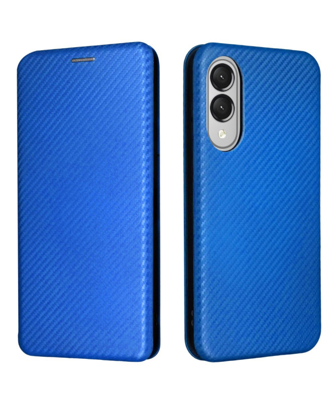 Flip Cover Samsung Galaxy S25 Edge design fibre de carbone