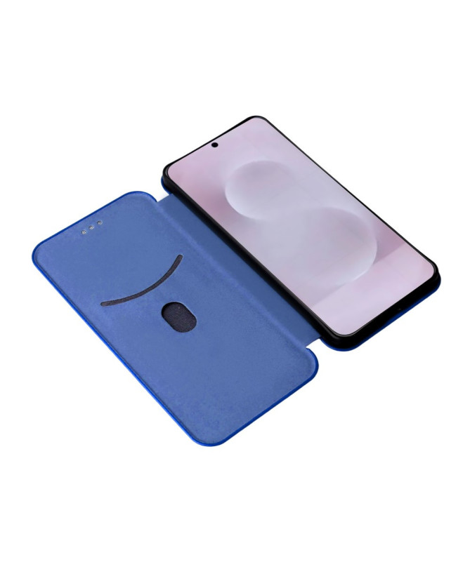 Flip Cover Samsung Galaxy S25 Edge design fibre de carbone