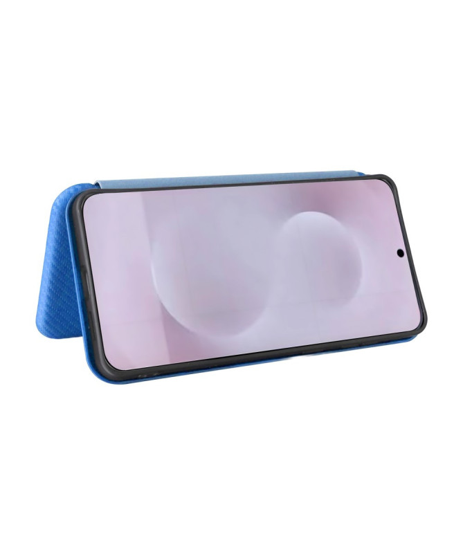 Flip Cover Samsung Galaxy S25 Edge design fibre de carbone