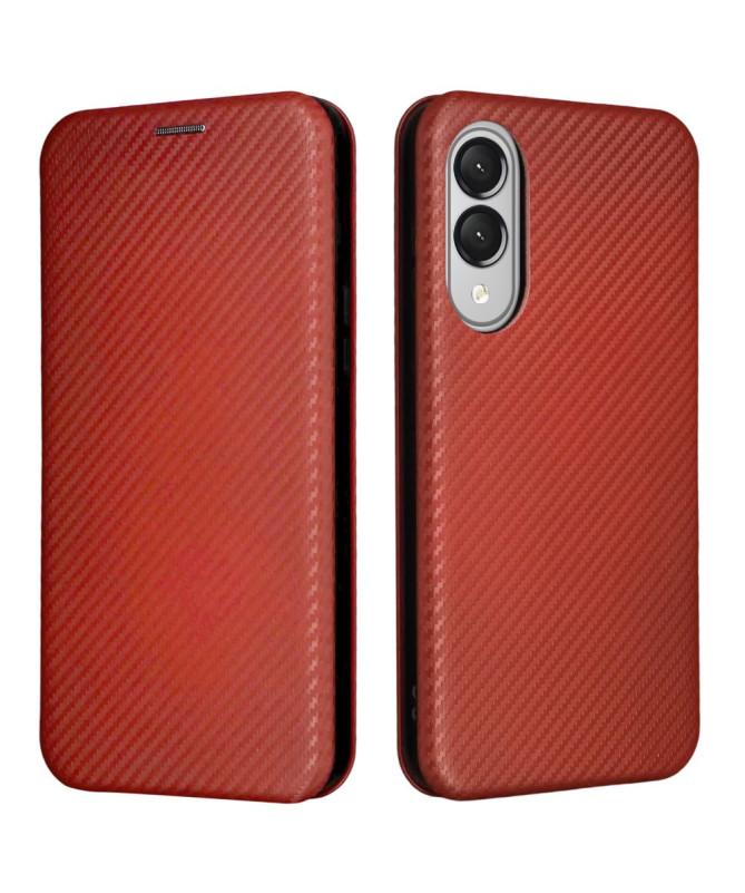 Flip Cover Samsung Galaxy S25 Edge design fibre de carbone