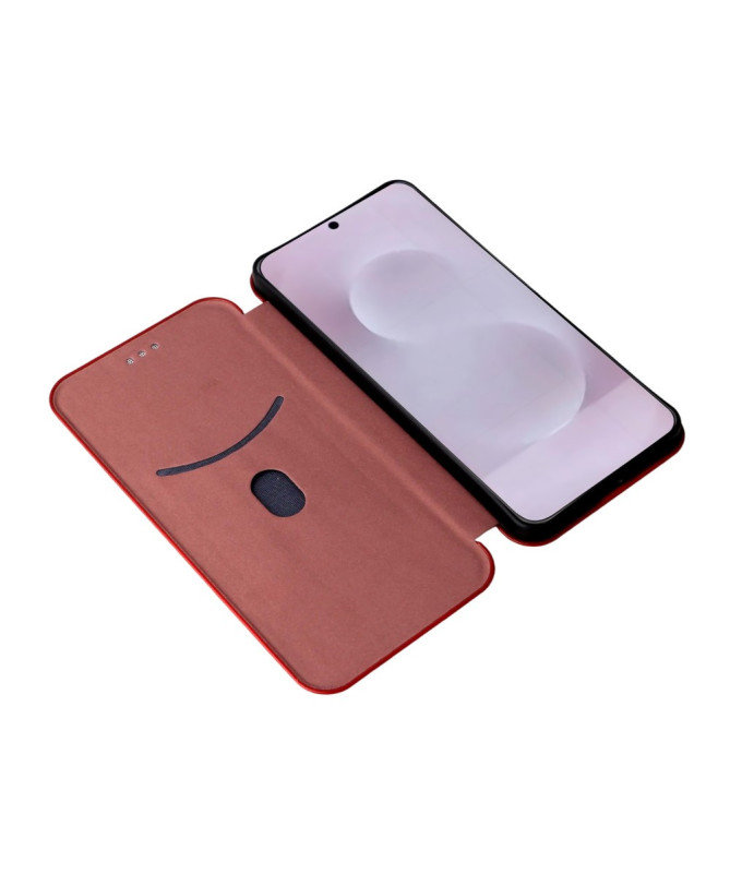 Flip Cover Samsung Galaxy S25 Edge design fibre de carbone