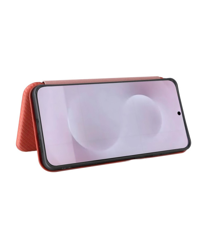 Flip Cover Samsung Galaxy S25 Edge design fibre de carbone