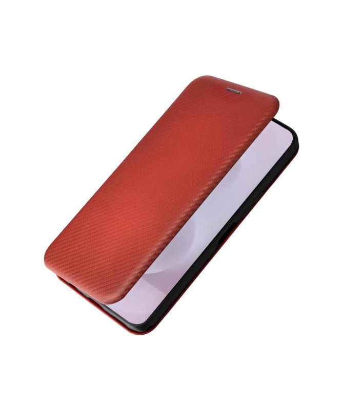 Flip Cover Samsung Galaxy S25 Edge design fibre de carbone