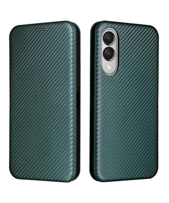 Flip Cover Samsung Galaxy S25 Edge design fibre de carbone