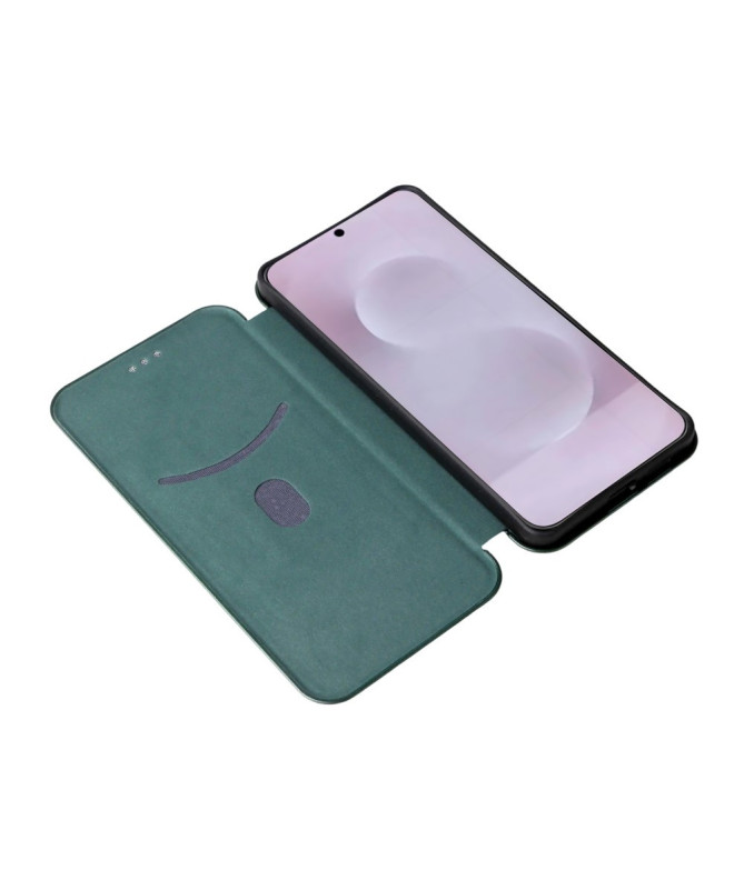 Flip Cover Samsung Galaxy S25 Edge design fibre de carbone