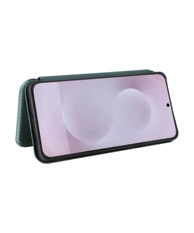 Flip Cover Samsung Galaxy S25 Edge design fibre de carbone