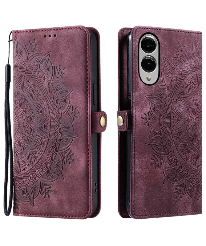 Housse Samsung Galaxy S25 Edge Mandala avec Porte-Cartes et Dragonne