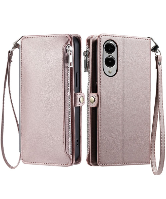 Housse Samsung Galaxy S25 Edge Portefeuille Zippé à Lanière | FLOXA