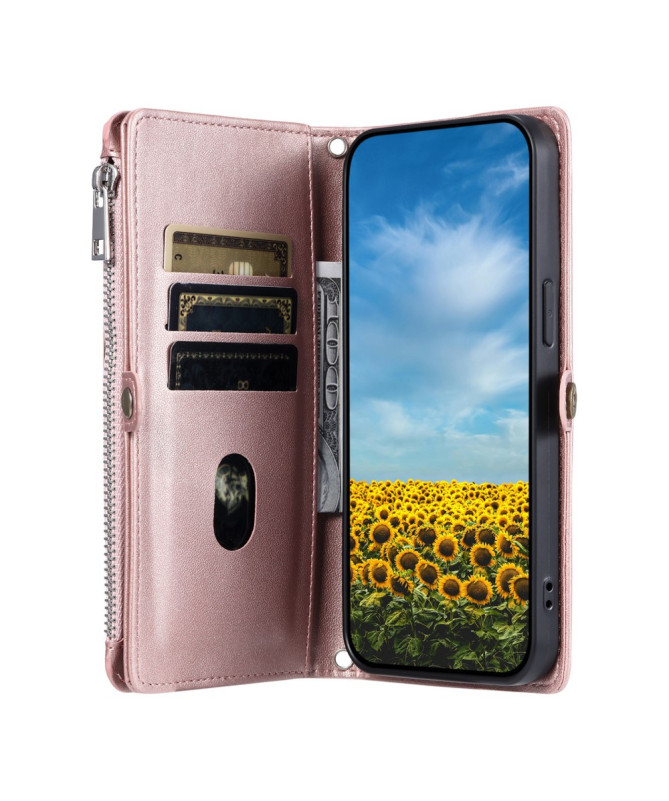 Housse Samsung Galaxy S25 Edge Portefeuille Zippé à Lanière | FLOXA