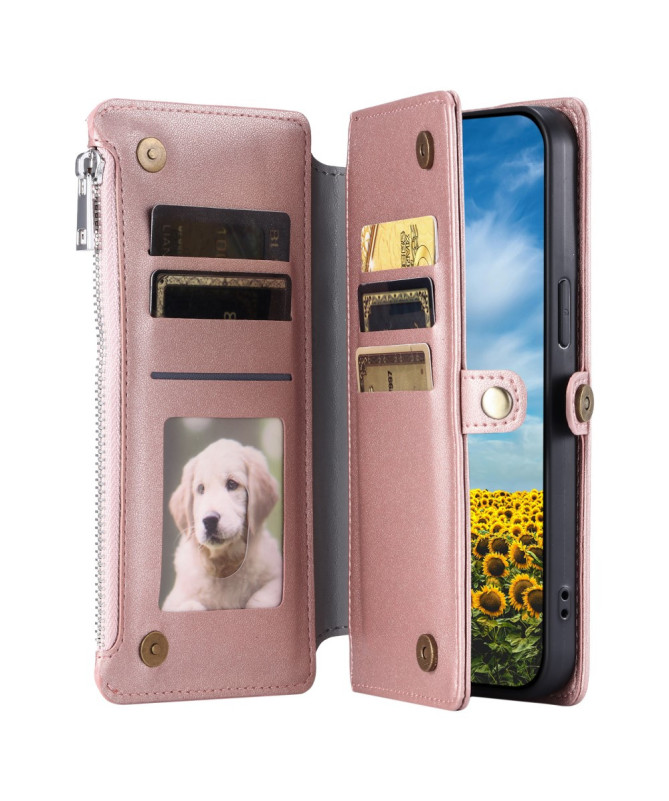 Housse Samsung Galaxy S25 Edge Portefeuille Zippé à Lanière | FLOXA