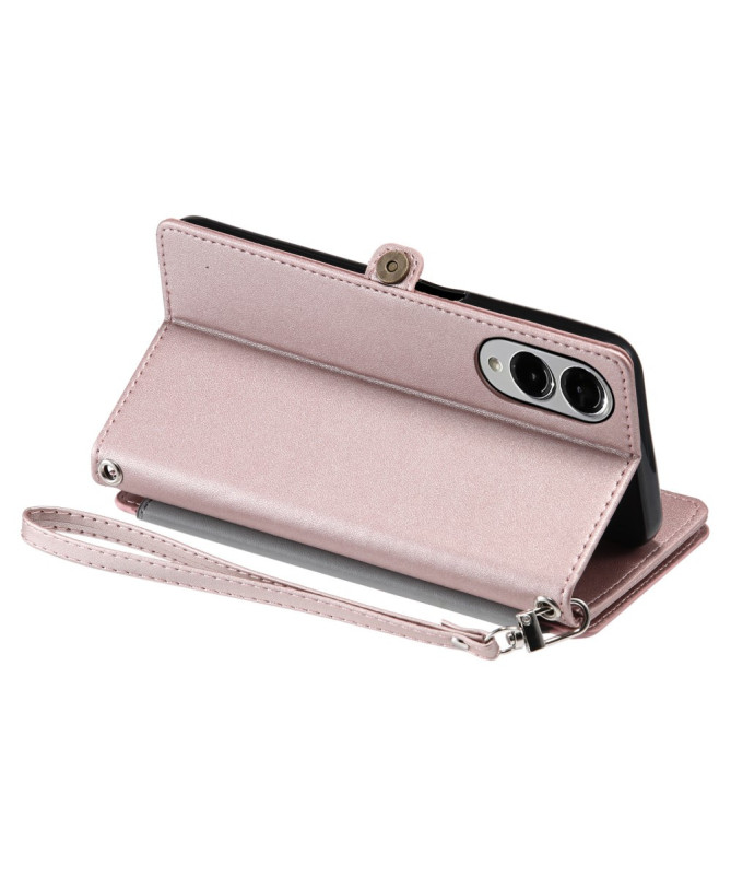 Housse Samsung Galaxy S25 Edge Portefeuille Zippé à Lanière | FLOXA