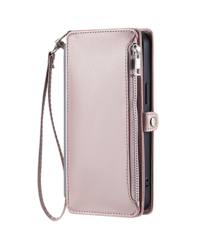 Housse Samsung Galaxy S25 Edge Portefeuille Zippé à Lanière | FLOXA